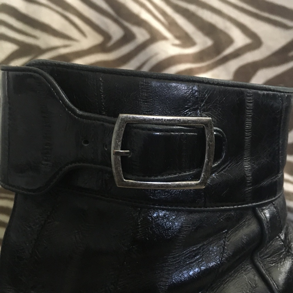 SAINT LAURENT Miles 30 Zip Eel Skin Boots - Picture 7 of 10
